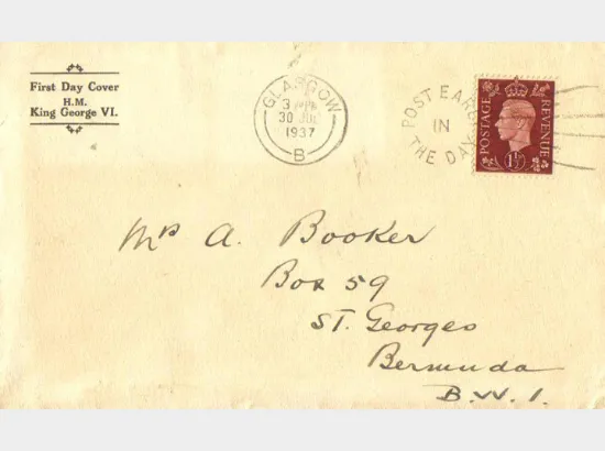 KGVI: 1 1/2d Red-brown