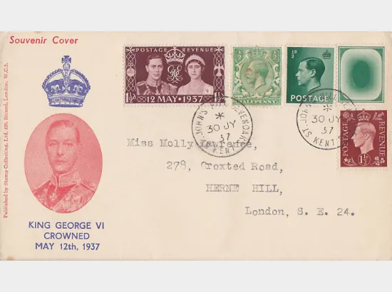 KGVI: 1 1/2d Red-brown