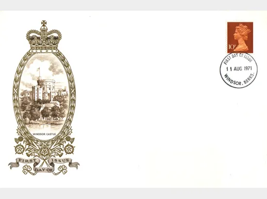 Machins: 10p Reddish-brown