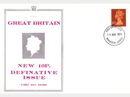 Machins: 10p Reddish-brown