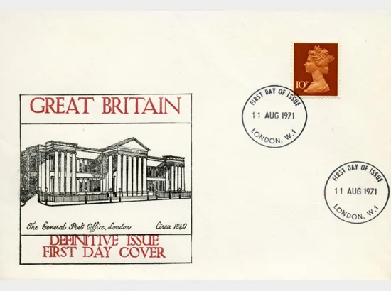 Machins: 10p Reddish-brown