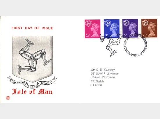 Isle of Man 2 1/2p, 3p, 5p, 7 1/2p