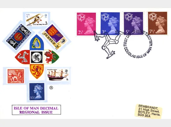 Isle of Man 2 1/2p, 3p, 5p, 7 1/2p