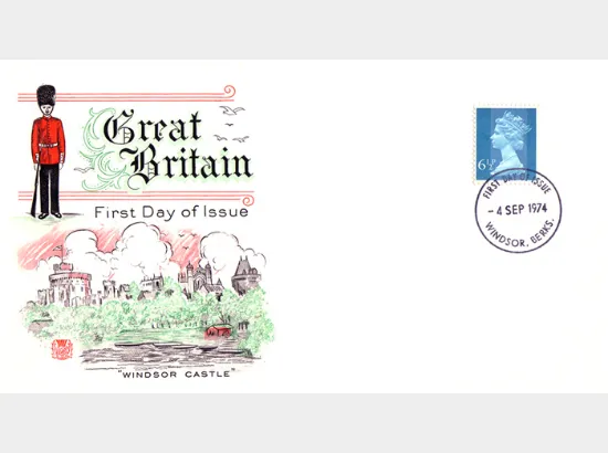 Machins: 6 1/2p Peacock Blue