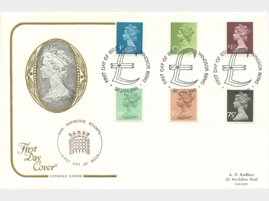 Machins: 4p, 12p, 13 1/2p, 17p, 17 1/2p, 75p