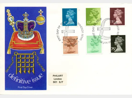 Machins: 4p, 12p, 13 1/2p, 17p, 17 1/2p, 75p