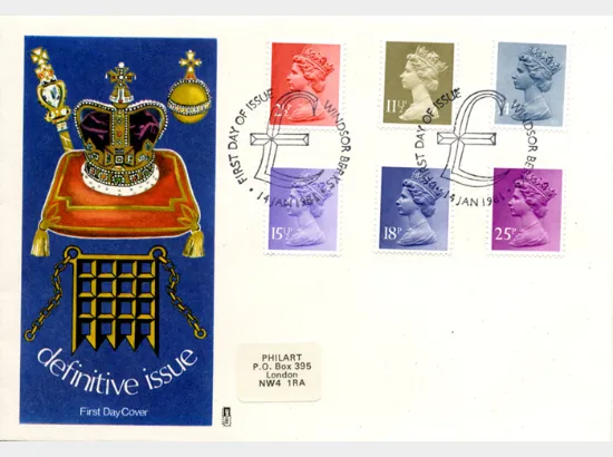 Machins: 2 1/2p, 11 1/2p, 14p, 15 1/2p, 18p, 25p