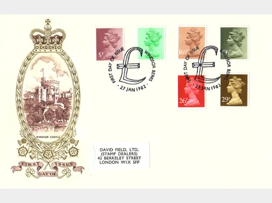 Machins: 5p, 12 1/2p, 16 1/2p, 19 1/2p, 26p, 29p