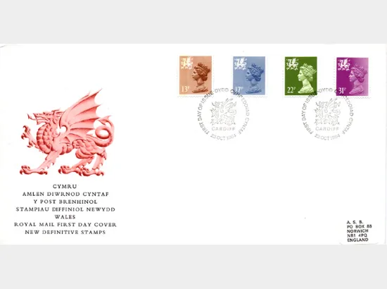 Wales 13p, 17p, 22p, 31p