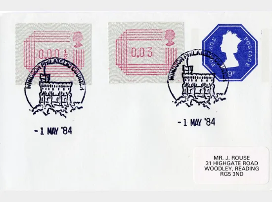 32 values 1/2p to 16p [Frama Labels]