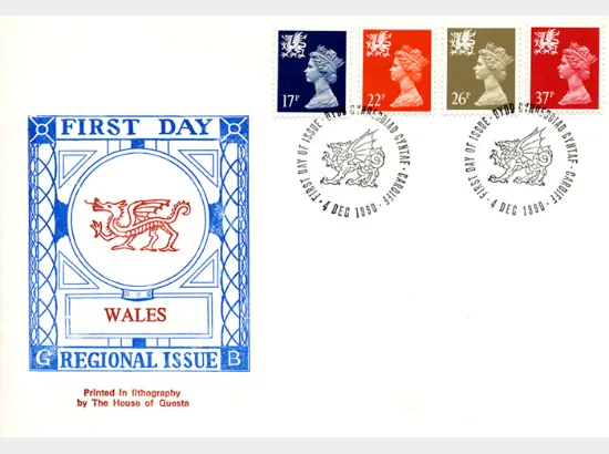 Wales 17p, 22p, 26p, 37p