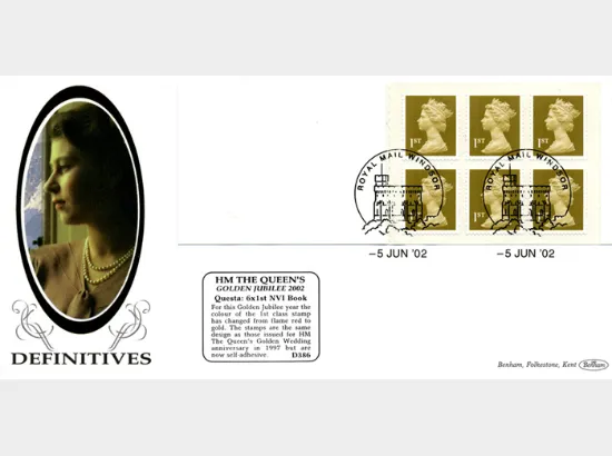 Self Adhesive: Gold Stamps: 6 x 1st