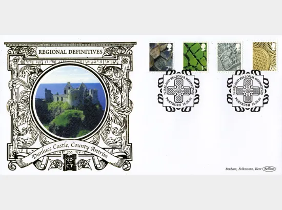 Northern Ireland (white borders) 2nd, 1st, E, 68p