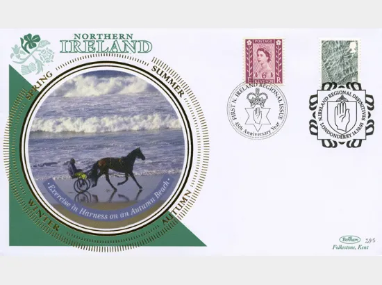 Northern Ireland (white borders) 2nd, 1st, E, 68p