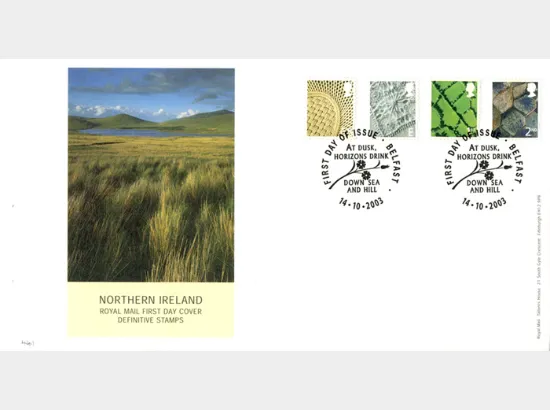 Northern Ireland (white borders) 2nd, 1st, E, 68p