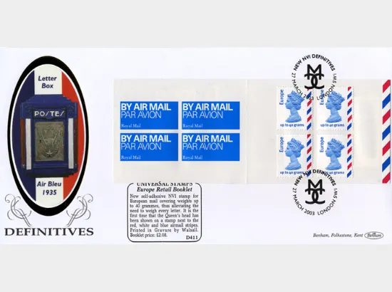 Self Adhesive: Airmail: 4 x Europe (40 grams)
