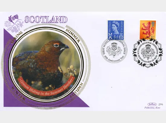Scotland (white borders) 2nd, 1st, E, 68p