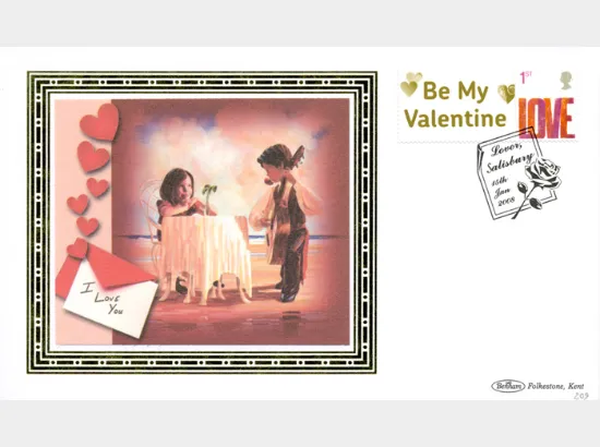 Self Adhesive: 6 x 1st Advert (Valentines)