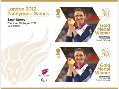 Cycling - Women's Individual C5 Pursuit: Paralympic Gold Medal 1: Miniature Sheet