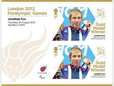 Swimming - Men's 100m Backstroke S7: Paralympic Gold Medal 2: Miniature Sheet