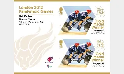 Cycling - Men's Individual B 1km Time Trial: Paralympic Gold Medal 5: Miniature Sheet