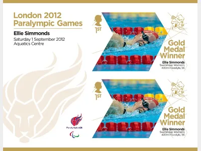 Swimming - Women's 400m Freestyle S6: Paralympic Gold Medal 9: Miniature Sheet