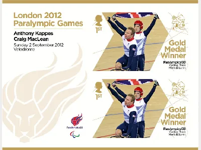Cycling - Track Men's B Sprint: Paralympic Gold Medal 12: Miniature Sheet