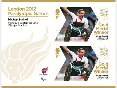 Athletics - Track - Men's 100m T53: Paralympic Gold Medal 18: Miniature Sheet