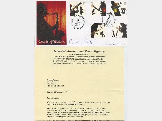 Acker Bilk - Musician - Signed Cover & Letter Acker Bilk - Musician - Signed Cover & Letter