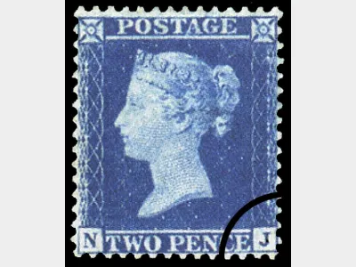 QV: 2d Blue (Letters in bottom corners)