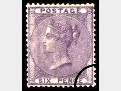 QV: 6d Lilac (No letters)