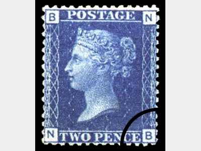 QV: 2d Blue (Letters in 4 corners)