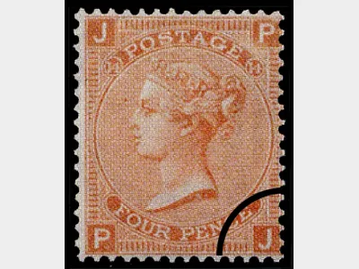 QV: 4d Vermilion (Large white letters)