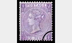 QV: 6d Lilac (with hyphen) (Large white letters)