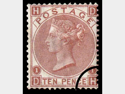 QV: 10d Brown (Large white letters)
