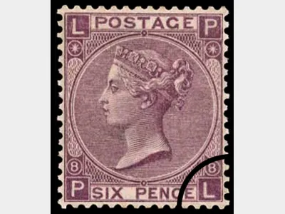 QV: 6d Lilac (no hyphen) (Large white letters)
