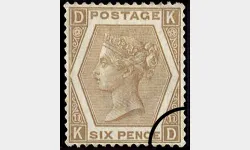 QV: 6d Brown (Large white letters)