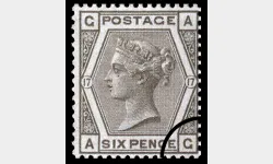 QV: 6d Buff (Large coloured letters)