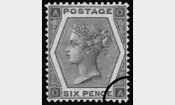 QV: 6d Grey (Large white letters)