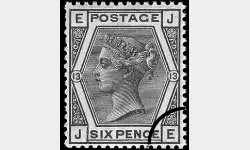 QV: 6d Grey (Large coloured letters)