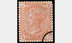 QV: 4d Vermilion (Large coloured letters)