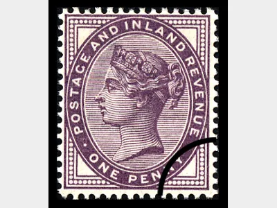 QV: 1d Lilac (14 dots in each corner)