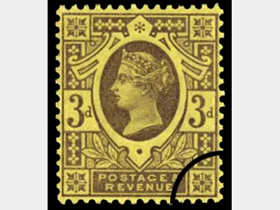 QV: 3d Purple on Yellow paper (Jubilee)