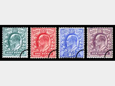 KEVII: 1/2d, 1d, 2  1/2d, 6d