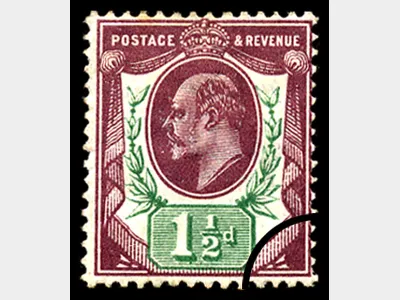 KEVII: 1 1/2d Purple & Green