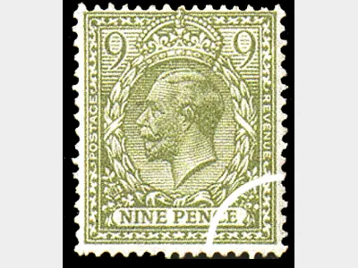 KGV: Profile Head: 9d Olive Green