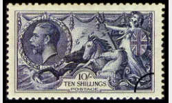 KGV: Seahorses (re-engraved): 10s Indigo