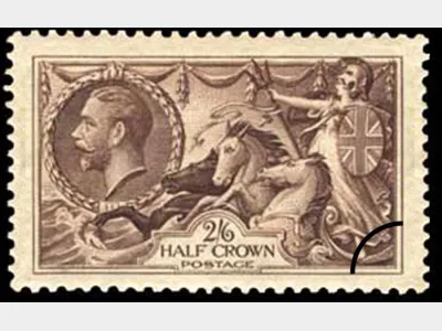 KGV: Seahorses (re-engraved): 2s 6d Brown