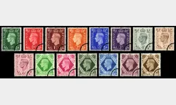 KGVI: Set of 15 Low Value Definitives
