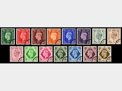 KGVI: Set of 15 Low Value Definitives